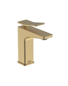 Tangram Basin Mixer with Clicker Waste Brushed Brass