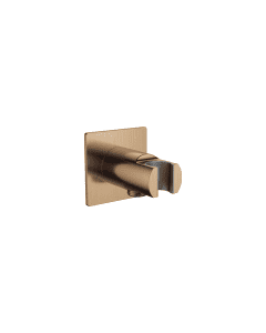 Square Wall Outlet With Handset Holder Brushed Bronze