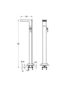 Flova Cascade Floor Standing Bath Filler
