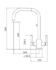 Camillo Monobloc Twin Lever Sink Mixer