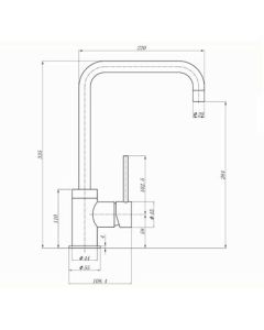 Cascata Square Spout Sink Mixer Grey