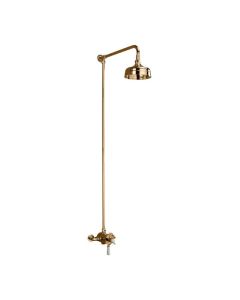CHURCHMAN EXPOSED THERMOSTIC SHOWER VALVE & RISER KIT (130mm HEAD)GOLD