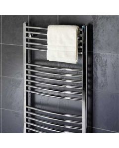 Design Curved 500 x 800 Chrome Towel Rail