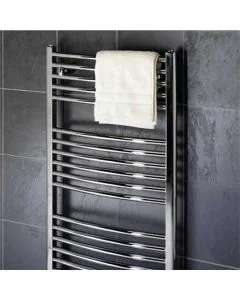 Design Curved 400 x 1800 White Towel Rail