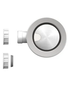 90mm Strainer Waste Brushed Steel Hinged Cover