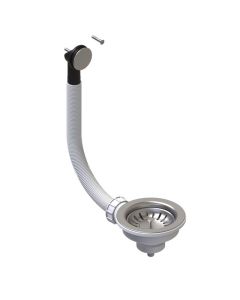 90mm Strainer Waste Round Overflow Stainless Steel