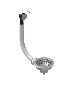 90mm Strainer Waste Round Overflow Stainless Steel