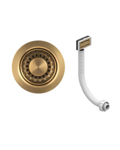 90mm Strainer Waste Square Overflow Artisan Brass