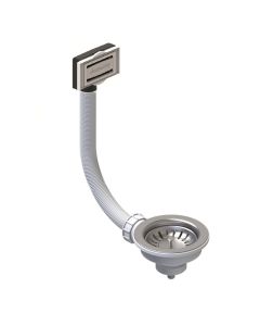 90mm Strainer Waste Square Overflow Stainless Steel