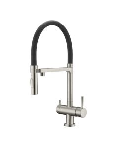 Bellatrix Mixer - Cold Filter Brushed Nickel, Black Silicon Spout