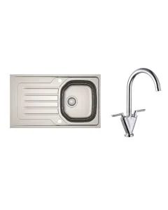 Bolero 1 Bowl Inset Kitchen Sink & Chrome Vitro Tap