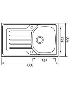 Bolero 1 Bowl Inset Kitchen Sink Stainless Steel