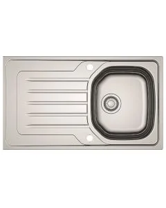 Bolero 1 Bowl Inset Kitchen Sink & Brushed Steel Vitro Tap