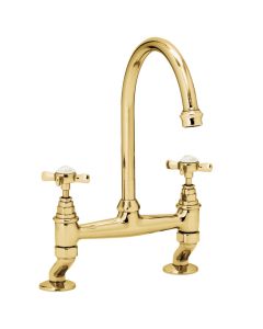 Cottage Bridge Sink Mixer Gold