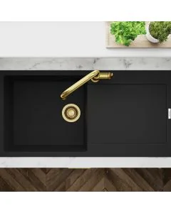 Carina 1 Large Bowl Inset Sink Nero