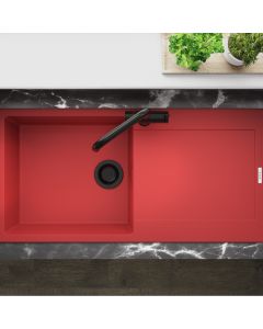 Carina 1 Large Bowl Inset Sink Poppy Red