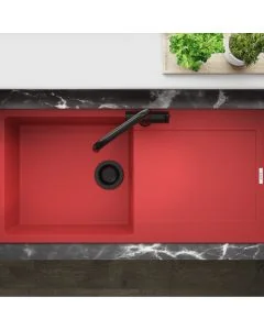 Carina 1 Large Bowl Inset Sink Poppy Red