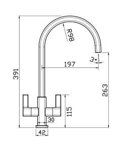 Cherika J Spout Kitchen Sink Mixer Brushed Nickel
