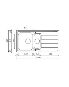 Cresta 1.5 Bowl Kitchen Sink Stainless Steel
