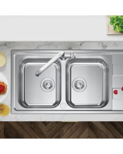 Cresta Double Bowl Kitchen Sink Stainless Steel