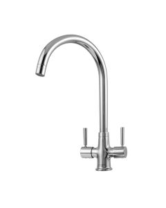 Davina Twin Lever Sink Mixer Swivel Spout Chrome