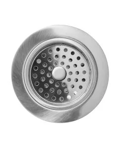 90mm Deluxe Strainer Waste Round Overflow Brushed Steel