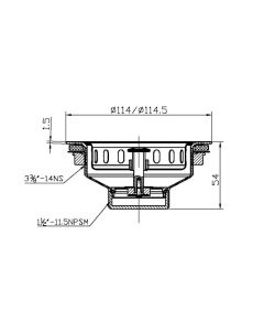 90mm Deluxe Strainer Waste Round Overflow Brushed Steel