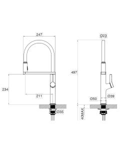 Galex Motion Monobloc Mixer Tap Brushed Nickel