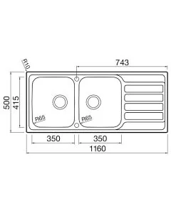 Indio Double Bowl Kitchen Sink Stainless Steel