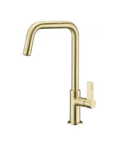 Jovian Single Lever Mixer Tap U Spout Brushed Brass