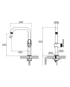 Juno Monobloc Mixer Kitchen Tap Brushed Brass