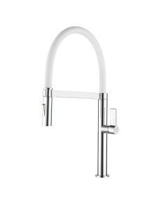Meridian Single Flow Monobloc Chrome & White Spout