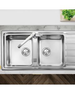 Monza Double Bowl Kitchen Sink Stainless Steel