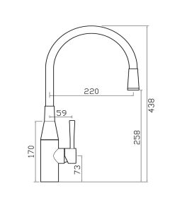 Morpho Single Lever Flex Spout Mixer Grey/Brushed Nickel
