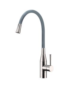 Morpho Single Lever Flex Spout Mixer Grey/Brushed Nickel