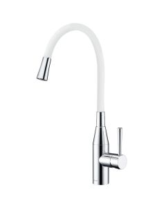 Morpho Single Lever Flex Spout Mixer White/Chrome