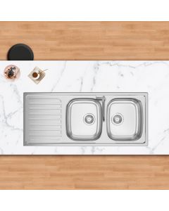 Okio Double Bowl Kitchen Sink Stainless Steel