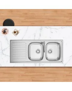 Okio Double Bowl Kitchen Sink Stainless Steel