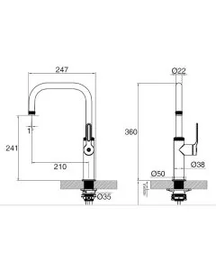 Pioneer Monobloc Mixer Kitchen Tap Matt Black