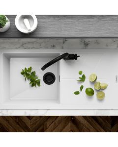 Rio Single Bowl Inset Sink Polar White