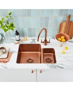 Salsa PVD SA55LRC Undermount 1.5 Bowl Sink Copper RHSB