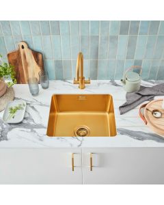 Salsa PVD SA45BB Undermount 1 Bowl Sink Brass