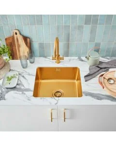 Salsa PVD SA45BB Undermount 1 Bowl Sink Brass