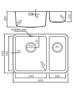 Salsa SA60R Undermount 1.5 Bowl RH Sink Stainless Steel 
