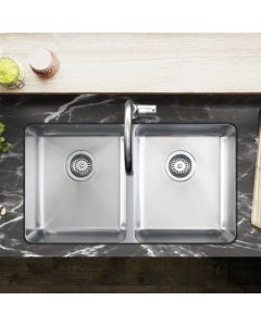 Salsa Undermount 2 Bowl Kitchen Sink Stainless Steel