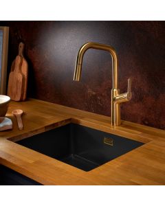 Santor Pull-Out Spout Sink Mixer Brushed Brass