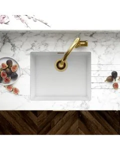 Siena 1 Large Bowl Inset or Undermount Sink Polar White