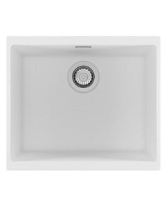 Siena 1 Large Bowl Inset or Undermount Sink Polar White