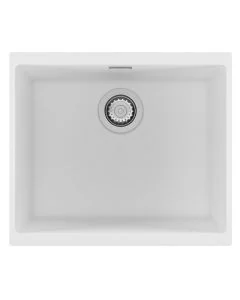 Siena 1 Large Bowl Inset or Undermount Sink Polar White