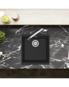 Siena 1 Medium Bowl Inset or Undermount Sink Onyx